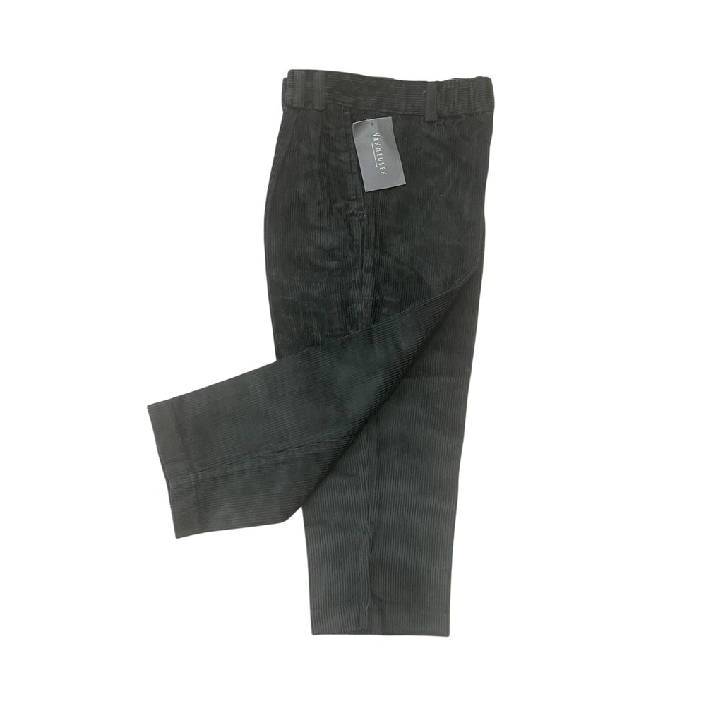 NWT Vtg Y2K VanHeusen Pants Boys 6 Hunter Green Pleated Corduroy Holiday Slack